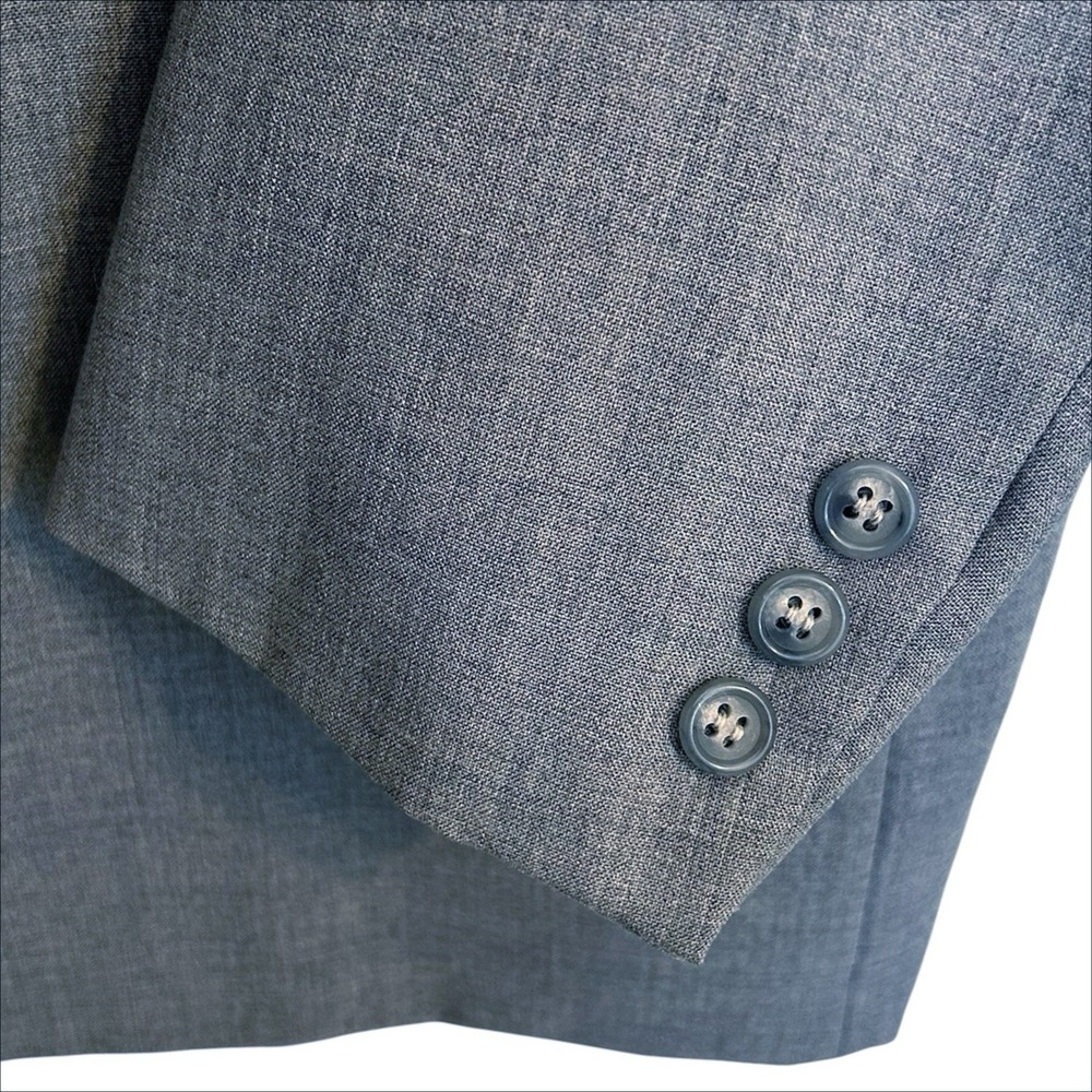 Hickey Freeman Blazer 42R Gray Wool Sharkskin 2 Button Canterbury Suit Jacket - Picture 3 of 15